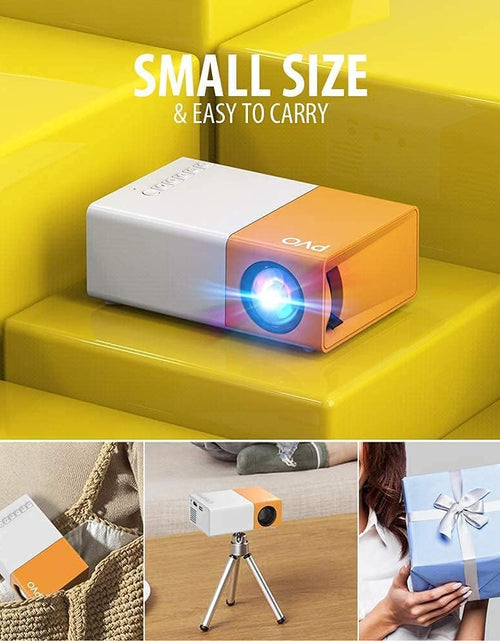 Load image into Gallery viewer, Mini Projector, Portable Projector for Cartoon, Kids Gift, Outdoor Movie Projector, LED Pico Video Projector for Home Theater Movie Projector with HD USB Interfaces and Remote Control

